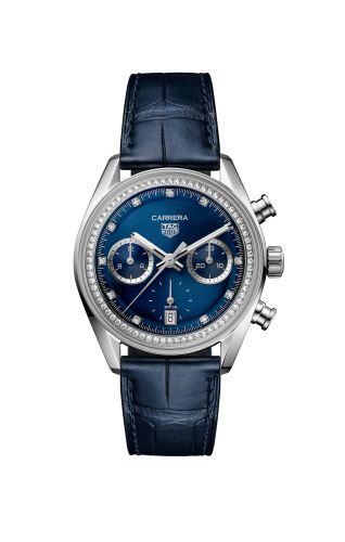 TAG Heuer CBS2214.FC6567 : Carrera Chronograph Glass Box Stainless Steel / Blue - Diamond