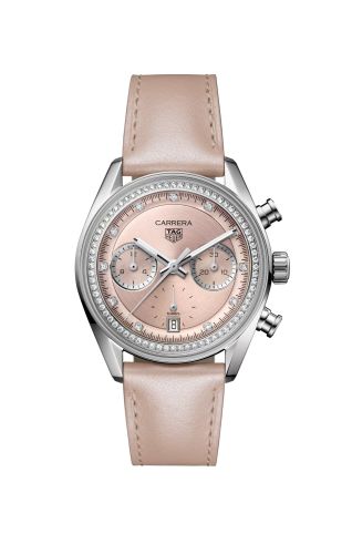 TAG Heuer CBS2215.FC6568 : Carrera Chronograph Glass Box Stainless Steel / Pink - Diamond