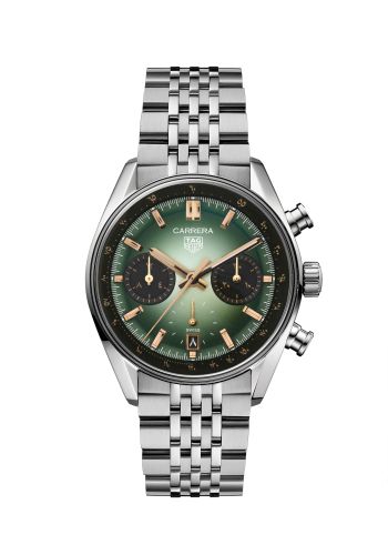 TAG Heuer CBS2218.BA0048 : Carrera Chronograph Glass Box Stainless Steel / Green / Middle East Edition