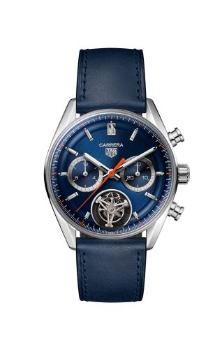 TAG Heuer CBS5010.FC6543 : Carrera Chronograph Tourbillon Glass Box Stainless Steel / Blue