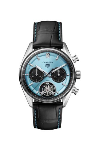 TAG Heuer CBS5014.FC6573 : Carrera Chronograph Tourbillon Glass Box Stainless Steel / Ice Blue