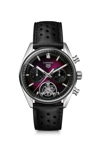 TAG Heuer CBS5017.FC6605 : Carrera Chronograph Tourbillon Glass Box Stainless Steel / Smokey Purple