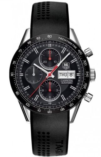 TAG Heuer CV201AH.FT6014 : Carrera Calibre 16 Day Date 41 Stainless Steel / Black / Rubber