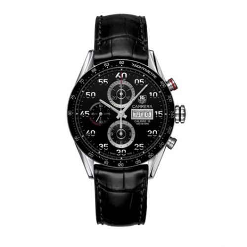 TAG Heuer CV2A10.FC6235 : Carrera Calibre 16 Day Date 43 Stainless Steel / Black / Alligator