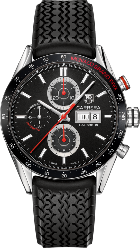 TAG Heuer CV2A1F.FT6033 : Carrera Calibre 16 Day Date 43 Stainless Steel / Black / Monaco Grand Prix