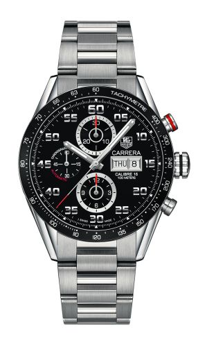 TAG Heuer CV2A1R.BA0799 : Carrera Calibre 16 Day Date 43 Stainless Steel / Black / Bracelet