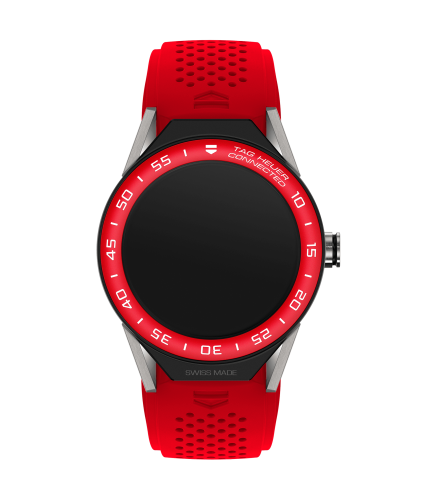 TAG Heuer SBF8A8015.11FT6080 : Carrera Connected Modular 45 Titanium / Red Aluminum / Red Rubber