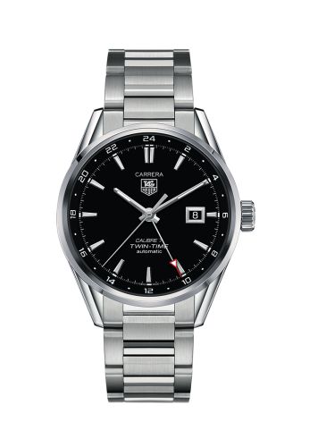 TAG Heuer WAR2010.BA0723 : Calibre 7 Twin Time Stainless Steel / Black / Bracelet