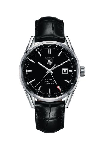 TAG Heuer WAR2010.FC6266 : Calibre 7 Twin Time Stainless Steel / Black / Alligator