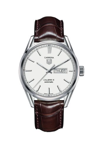 TAG Heuer WAR201B.FC6291 : Carrera Calibre 5 Day Date Stainless Steel / Silver / Alligator