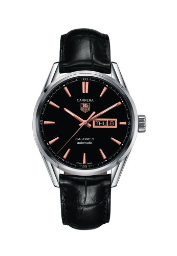TAG Heuer WAR201C.FC6266 : Carrera Calibre 5 Day Date Stainless Steel / Black / Alligator