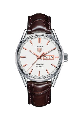 TAG Heuer WAR201D.FC6291 : Carrera Calibre 5 Day Date Stainless Steel / Silver / Alligator