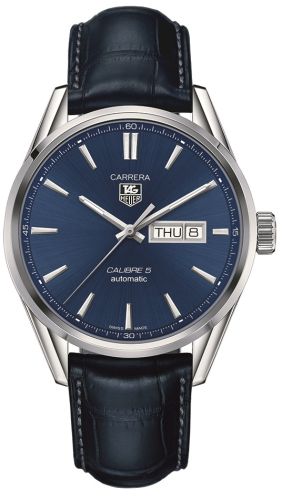 TAG Heuer WAR201E.FC6292 : Carrera Calibre 5 Day Date Stainless Steel / Blue / Alligator
