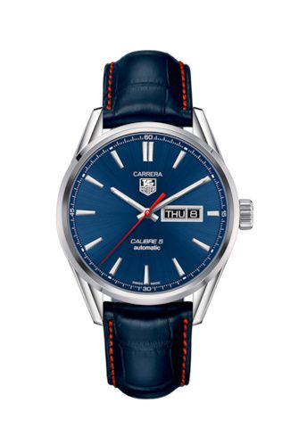 TAG Heuer WAR201P.FC6485 : Carrera Calibre 5 Day Date Stainless Steel / Blue / Alligator