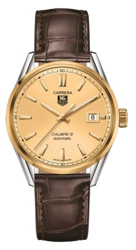 TAG Heuer WAR215A.FC6181 : Carrera Calibre 5 39 Stainless Steel / Yellow Gold / Champagne / Alligator
