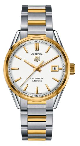 TAG Heuer WAR215B.BD0783 : Carrera Calibre 5 39 Stainless Steel / Yellow Gold / Silver / Bracelet