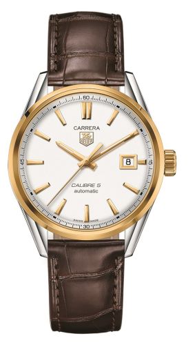 TAG Heuer WAR215B.FC6181 : Carrera Calibre 5 39 Stainless Steel / Yellow Gold / Silver / Alligator