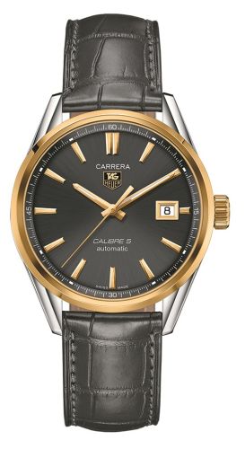TAG Heuer WAR215C.FC6336 : Carrera Calibre 5 39 Stainless Steel / Yellow Gold / Grey / Alligator