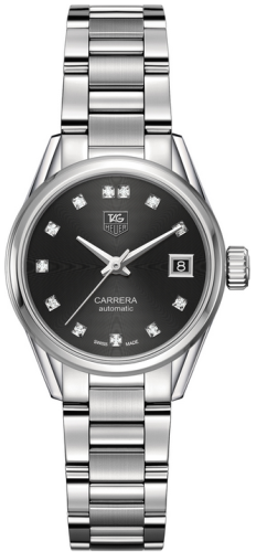 TAG Heuer WAR2413.BA0776 : Carrera Calibre 9 28 Stainless Steel / Black - Diamond / Bracelet