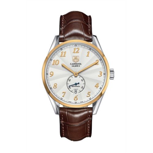 TAG Heuer WAS2150.FC6181 : Carrera Calibre 6 39 Heritage Stainless Steel / Yellow Gold / Silver / Alligator