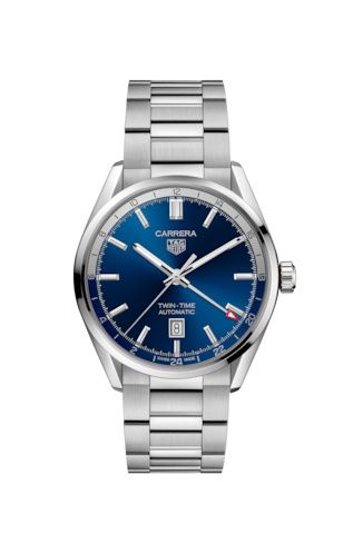 TAG Heuer WBN201A.BA0640 : Calibre 7 Twin Time Stainless Steel / Blue / Bracelet