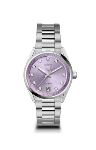 TAG Heuer WBN2319.BA0001 : Carrera Date 36 Stainless Steel / Lilac - Diamond