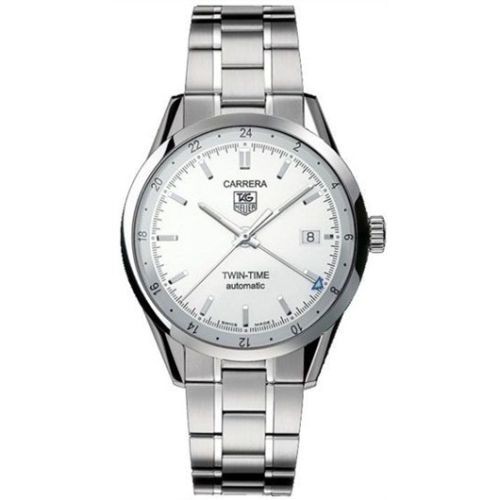 TAG Heuer WV2116.BA0787 : Carrera Calibre 7 Twin Time Stainless Steel / Silver / Bracelet
