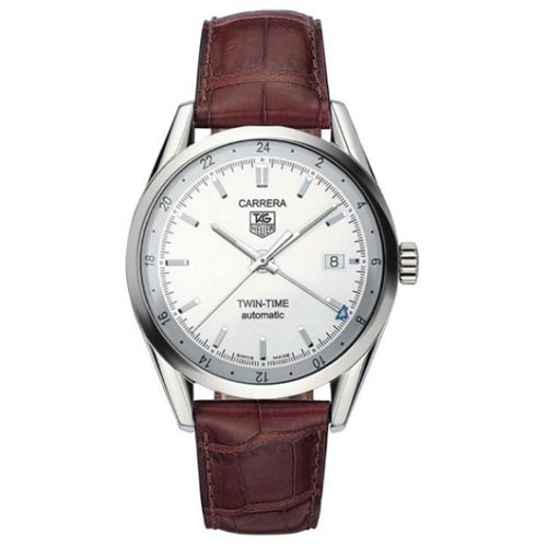 TAG Heuer WV2116.FC6181 : Carrera Calibre 7 Twin Time Stainless Steel / Silver / Strap