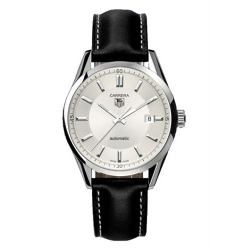 TAG Heuer WV211A.FC6202 : Carrera Calibre 5 39 Stainless Steel / Silver / Calf