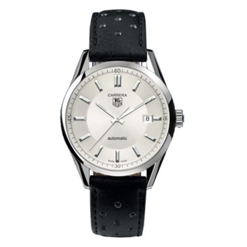 TAG Heuer WV211A.FC6205 : Carrera Calibre 5 39 Stainless Steel / Silver / Calf