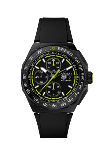 TAG Heuer CBZ2086.FT8098 : Formula 1 Automatic Chronograph 44 DLC / Black - Lime Green / Rubber