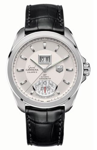 TAG Heuer WAV5112.FC6225 : Grand Carrera Calibre 8 RS Grande Date GMT Stainless Steel / Silver / Alligator