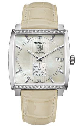 TAG Heuer WW2114.FC6215 : Monaco Automatic Stainless Steel - Diamond / MOP - Diamond / Alligator