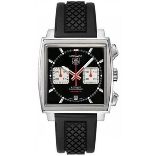 TAG Heuer CAW2114.FT6021 : Monaco Calibre 12 Black / Silver / Rubber