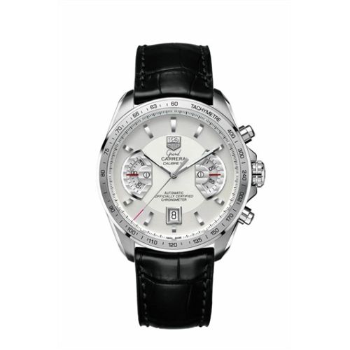 TAG Heuer CAV511B.FC6225 : Grand Carrera Calibre 17 RS 43 Stainless Steel / Silver / Alligator