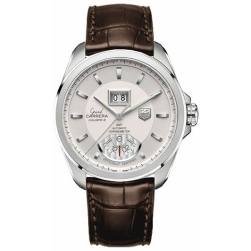 TAG Heuer WAV5112.FC6231 : Grand Carrera Calibre 8 RS Grande Date GMT Stainless Steel / Silver / Alligator