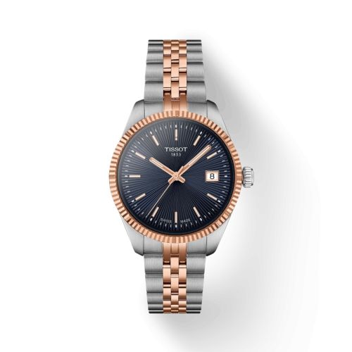 Tissot T156.210.22.041.00 : Ballade 34 Stainless Steel - Rose Gold / Blue / Bracelet