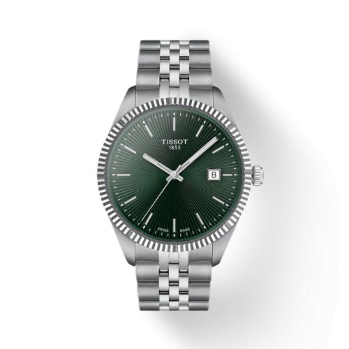 Tissot T156.410.11.091.00 : Ballade 40 Stainless Steel / Green / Bracelet