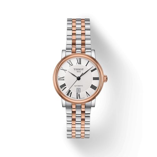 Tissot T122.207.22.033.00 : Carson Premium Automatic 30 Stainless Steel - Rose Gold / Silver / Bracelet