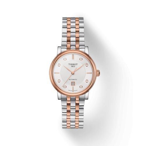 Tissot T122.207.22.036.00 : Carson Premium Automatic 30 Stainless Steel - Rose Gold / Silver / Bracelet
