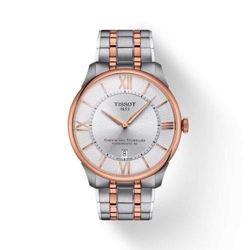 Tissot T139.407.22.038.00 : Chemin Des Tourelles Powermatic 80 42 Stainless Steel - Rose Gold / Silver / Bracelet