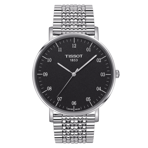 Tissot T109.610.11.077.00 : Everytime Large Stainless Steel / Black / Bracelet