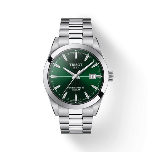 Tissot T127.407.11.091.01 : Gentleman Powermatic Stainless Steel / Green / Bracelet