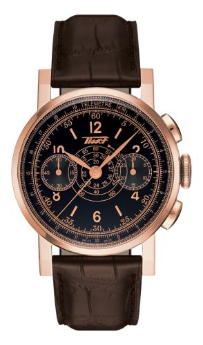Tissot T904.432.76.057.00 : Heritage Chronograph Pink Gold / Black / Strap