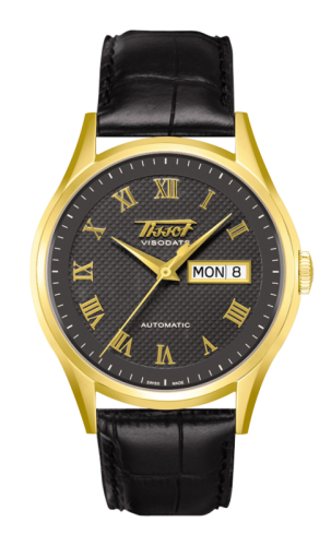 Tissot T910.430.16.083.00 : Visodate Automatic Yellow Gold / Black / Strap