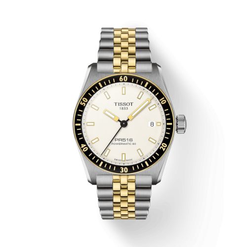 Tissot T149.407.22.011.00 : PR516 Powermatic 80 Stainless Steel - Yellow Gold / White / Bracelet