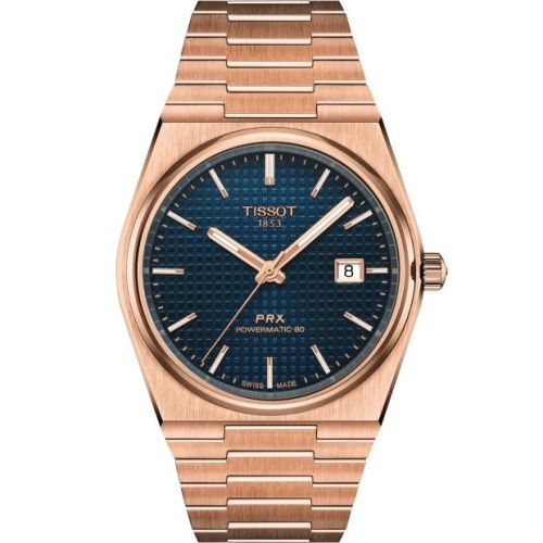 Tissot T137.407.33.041.00 : PRX Powermatic 80 Rose Gold / Blue