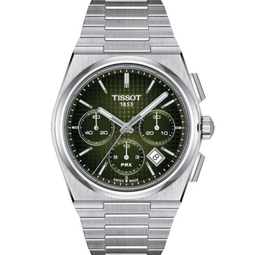 Tissot T137.427.11.091.00 : PRX Chronograph Stainless Steel / Green