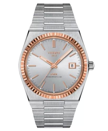 Tissot T931.407.41.031.00 : PRX Powermatic 80 Stainless Steel - Rose Gold / Silver