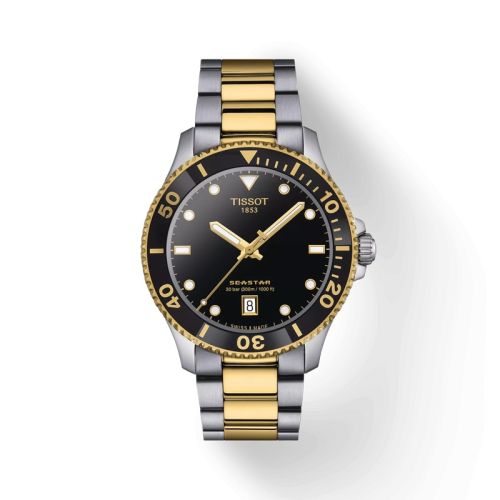 Tissot T120.410.22.051.00 : Seastar 1000 Quartz 40 Stainless Steel - Yellow Gold / Black